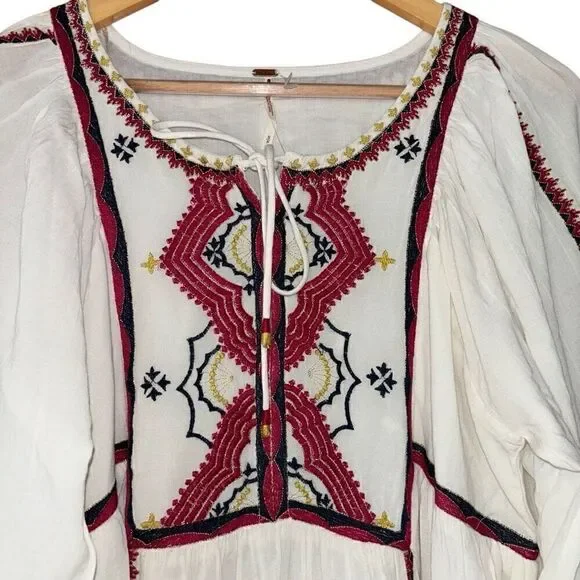 Free People Women's Sweet Escape Midi Dress boho embroidered small - Picture 11 of 12